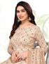 Beige Cotton Blend Printed Unstitched Salwar Suit Material