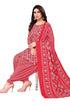 Red & White Cotton Blend Printed Unstitched Salwar Suit Material