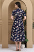 Blue Pure Cotton Floral Printed Gown