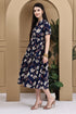 Blue Pure Cotton Floral Printed Gown
