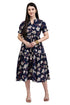 Blue Pure Cotton Floral Printed Gown