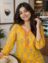 Yellow Pure Cotton Floral Printed Kurti