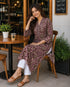 Dusty Pink & Wine Pure Cotton Floral Printed Kurti