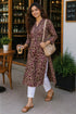 Dusty Pink & Wine Pure Cotton Floral Printed Kurti
