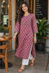 Pink Pure Cotton Floral Printed Kurti