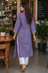 Lavender Pure Cotton Floral Printed Kurti