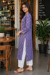 Lavender Pure Cotton Floral Printed Kurti
