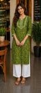 Mahendi Green Pure Cotton Floral Printed Kurti