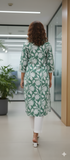 Sage Green Pure Cotton Jaipuri Floral Printed Kurti