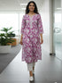 Pink Pure Cotton Floral Printed Kurti