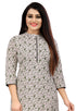 Beige & Green Pure Cambric Cotton Kurti