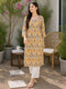 Orange & Beige Pure Cotton Floral Printed Kurti