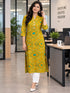 Olive Green Pure Cotton Bandhej Printed Kurti