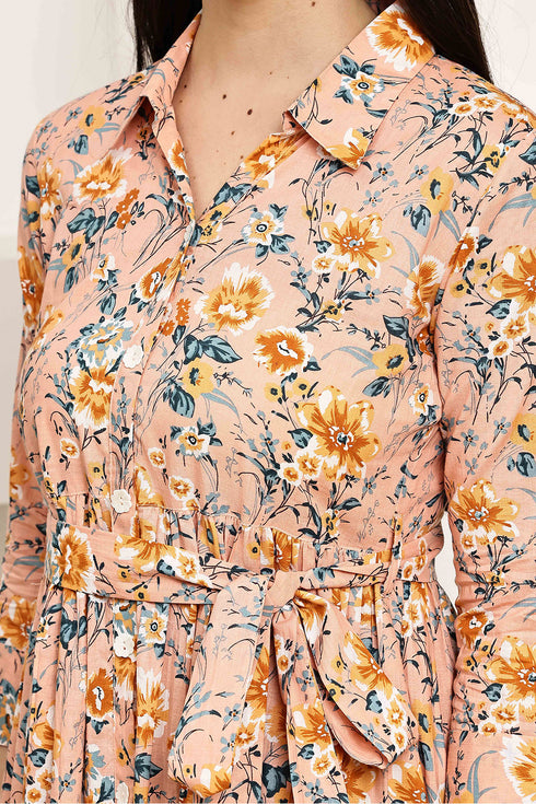 Blossom Breeze Floral Jaipuri Printed Western Dress