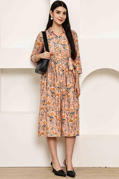 Blossom Breeze Floral Jaipuri Printed Western Dress