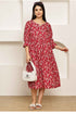 Crimson Floral Charm Jaipuri Printed Western Dress
