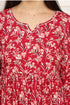 Crimson Floral Charm Jaipuri Printed Western Dress