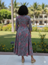 Serene Grey Floral Jaipuri Printed Western Dress