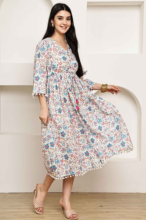 Springtime Serenade Jaipuri Printed Western Dress