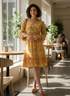 Yellow Pure Cambric Cotton Jaipuri Printed Dress
