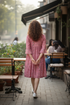 Light Pink Pure Cotton Printed Western Dress