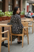 Black & Beige Pure Cotton Floral Printed Western Dress