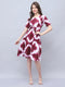 Wine & White Pure Cotton Tie-Dye Shibori Printed Western Dress