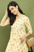 Cream Pure Cotton Jaipuri Printed Western Dress
