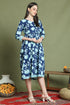 Blue Pure Cotton Jaipuri Printed Western Dress