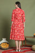 Red Pure Cotton Jaipuri Printed Western Dress