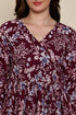 Burgundy Blossom Cotton Jaipuri Printed Dress