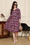 Burgundy Blossom Cotton Jaipuri Printed Dress