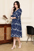 Blooming Blue Cotton Jaipuri Printed Dress