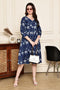 Blooming Blue Cotton Jaipuri Printed Dress