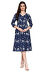 Blooming Blue Cotton Jaipuri Printed Dress