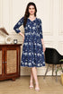 Blooming Blue Cotton Jaipuri Printed Dress