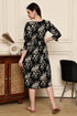 Midnight Blossom Cotton Jaipuri Printed Dress