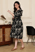 Midnight Blossom Cotton Jaipuri Printed Dress