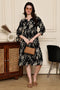 Midnight Blossom Cotton Jaipuri Printed Dress