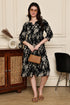 Midnight Blossom Cotton Jaipuri Printed Dress