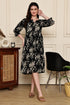 Midnight Blossom Cotton Jaipuri Printed Dress