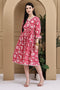 Red Rose Reverie Pure Cotton Jaipuri Printed Western Dress