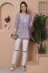 Light Purple Pure Cotton Foil Printed Tunic