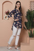 Blue Cotton Floral Printed Tunic