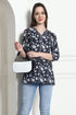 Black & White Cotton Floral Printed Tunic