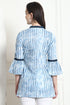 Sky Blue Cotton Tie Die Printed Tunic