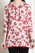 White & Magenta Cotton Floral Printed Tunic