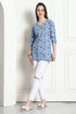 Sky Blue Cotton Foil Printed Tunic
