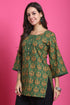 Green Pure Cotton Floral Printed Tunic