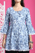 Light Blue Pure Cotton Floral Printed Tunic